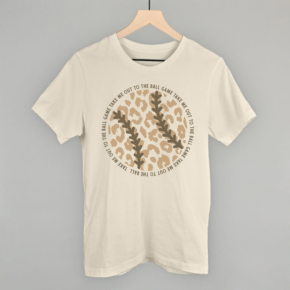 Take Me Out To The Ball Game (Leopard Baseball) Funny T-Shirt in Natural – Ivy + Cloth