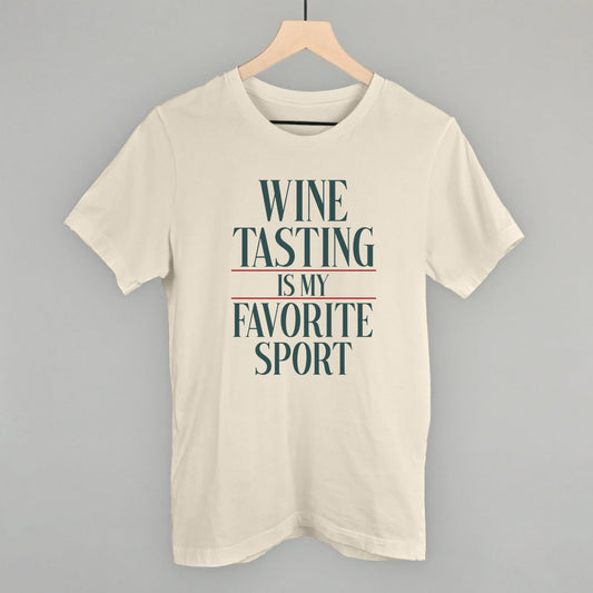 Wine Tasting Is My Favorite Sport graphic tee in Natural