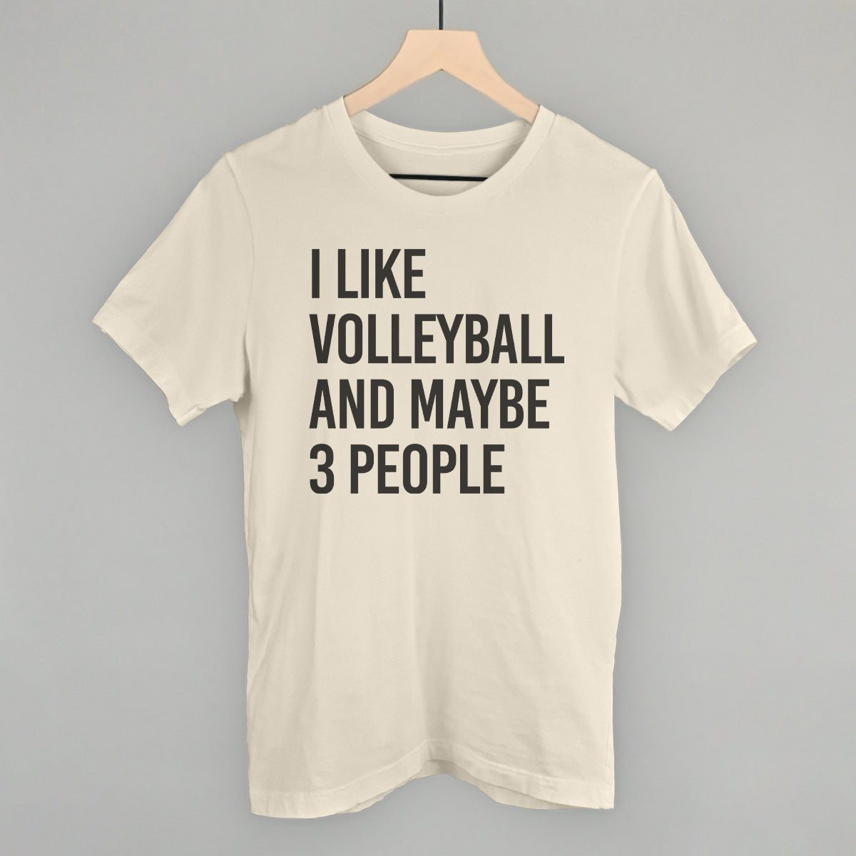 I Like Volleyball and Maybe 3 People graphic tee in Natural