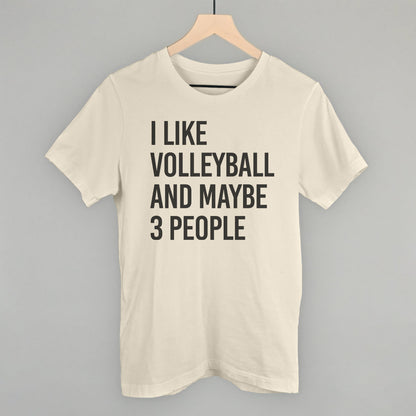 I Like Volleyball and Maybe 3 People graphic tee in Natural