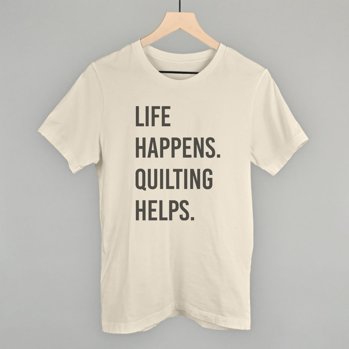 Life Happens Quilting Helps graphic tee in Natural