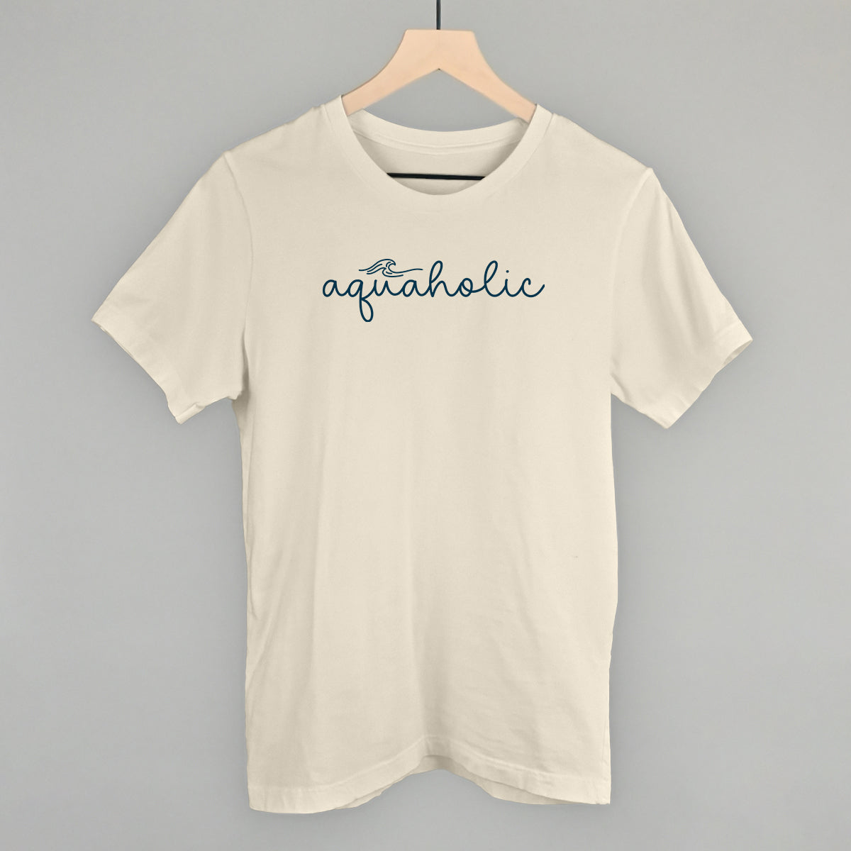 Aquaholic Beach graphic tee in Natural
