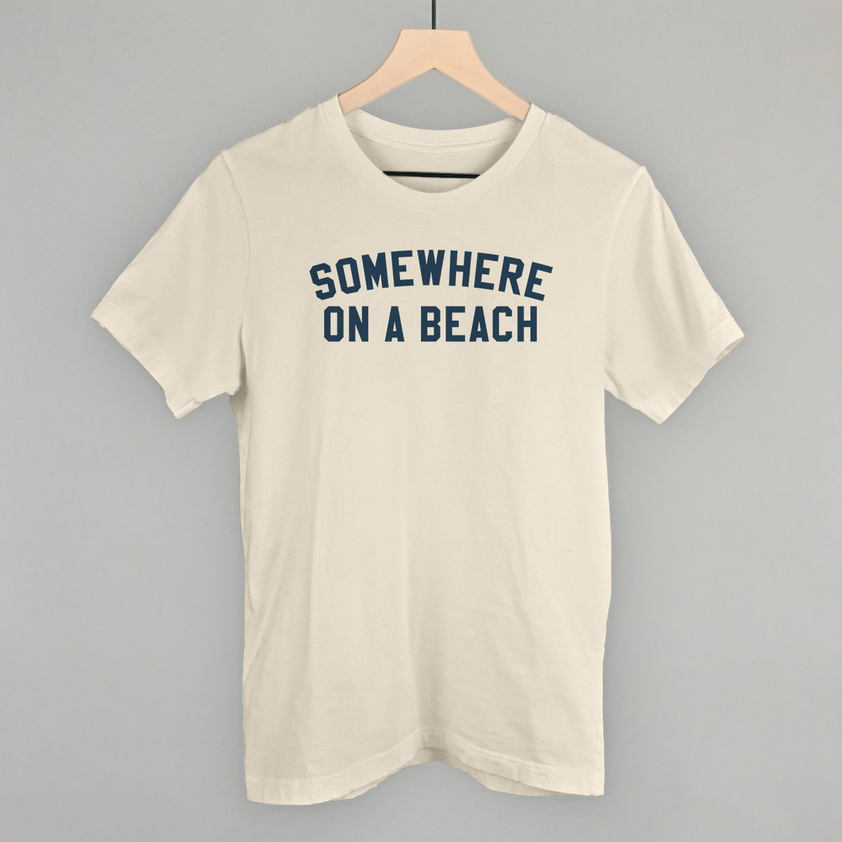 Somewhere On A Beach graphic tee in Natural