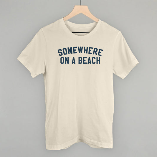 Somewhere On A Beach graphic tee in Natural