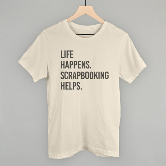 Life Happens Scrapbooking Helps graphic tee in Natural
