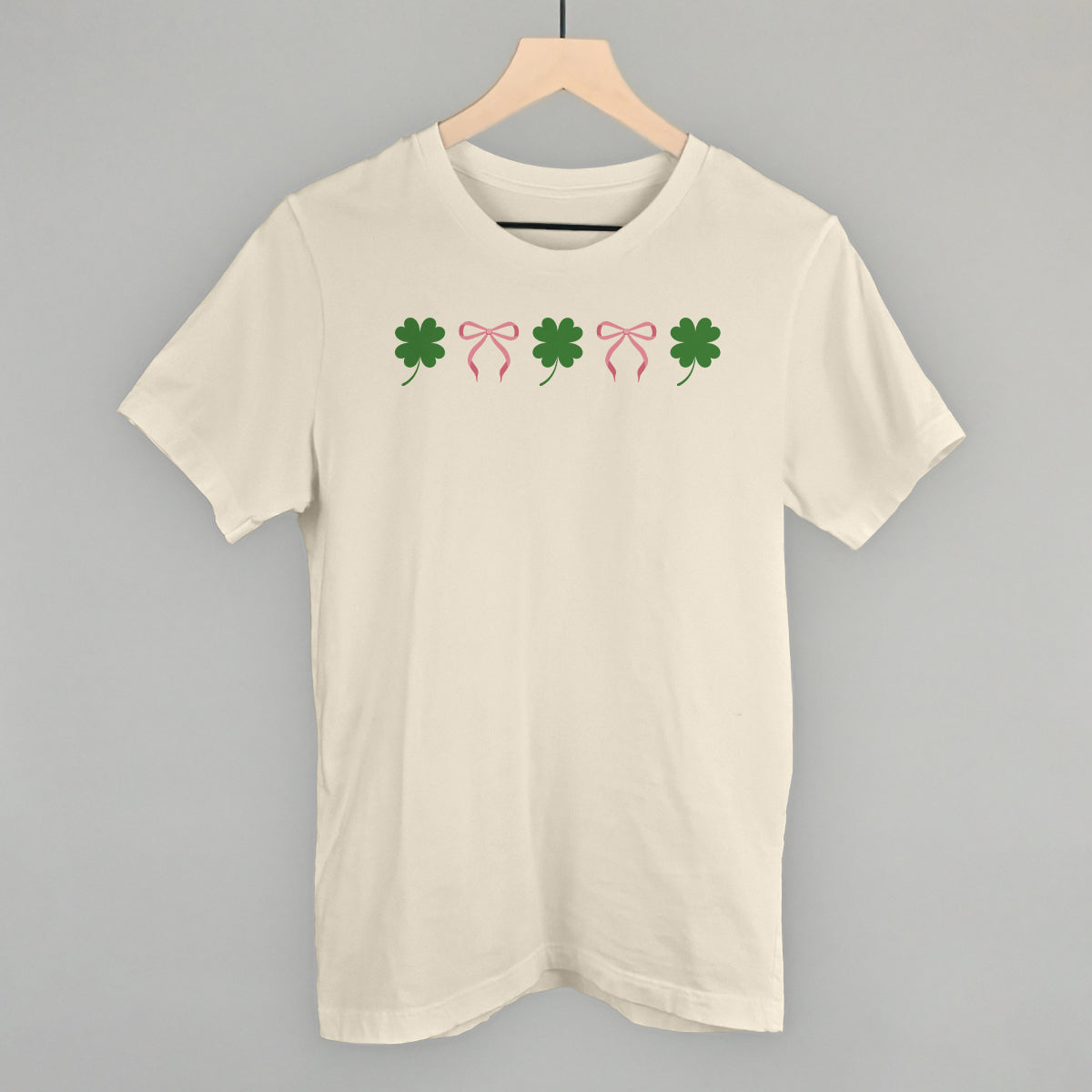 Pink Bows + Clovers Funny T-Shirt in Natural – Ivy + Cloth