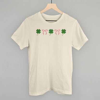 Pink Bows + Clovers Funny T-Shirt in Natural – Ivy + Cloth