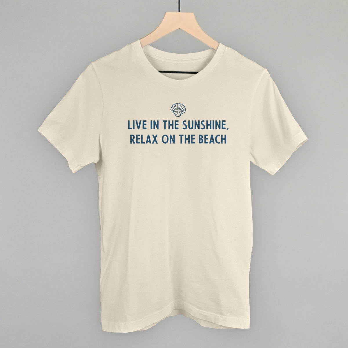 Live In The Sunshine, Relax On The Beach graphic tee in Natural
