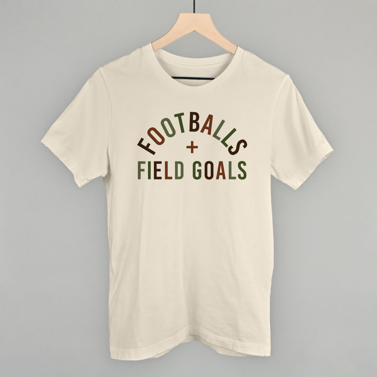 Footballs and Field Goals graphic tee in Natural