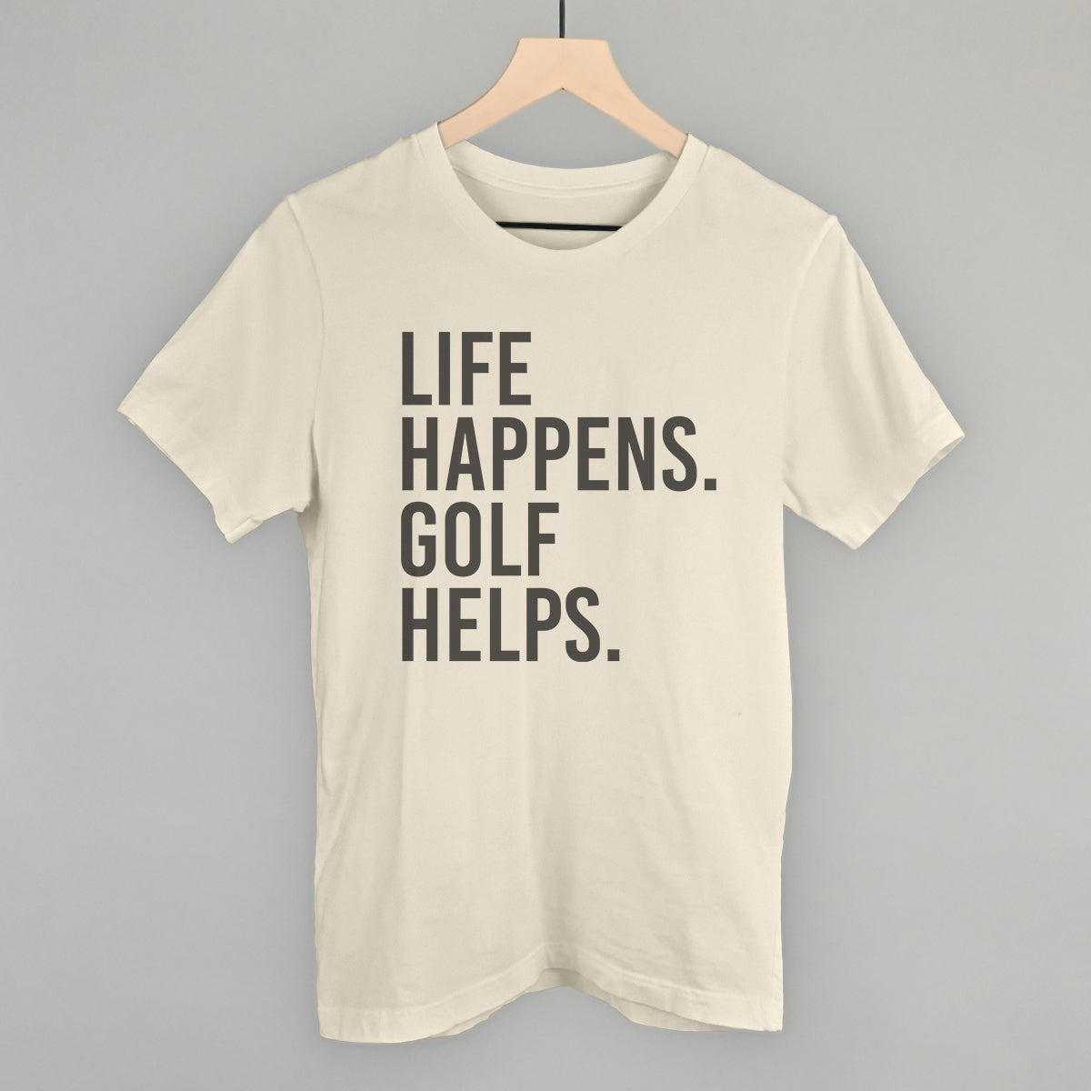 Life Happens Golf Helps graphic tee in Natural
