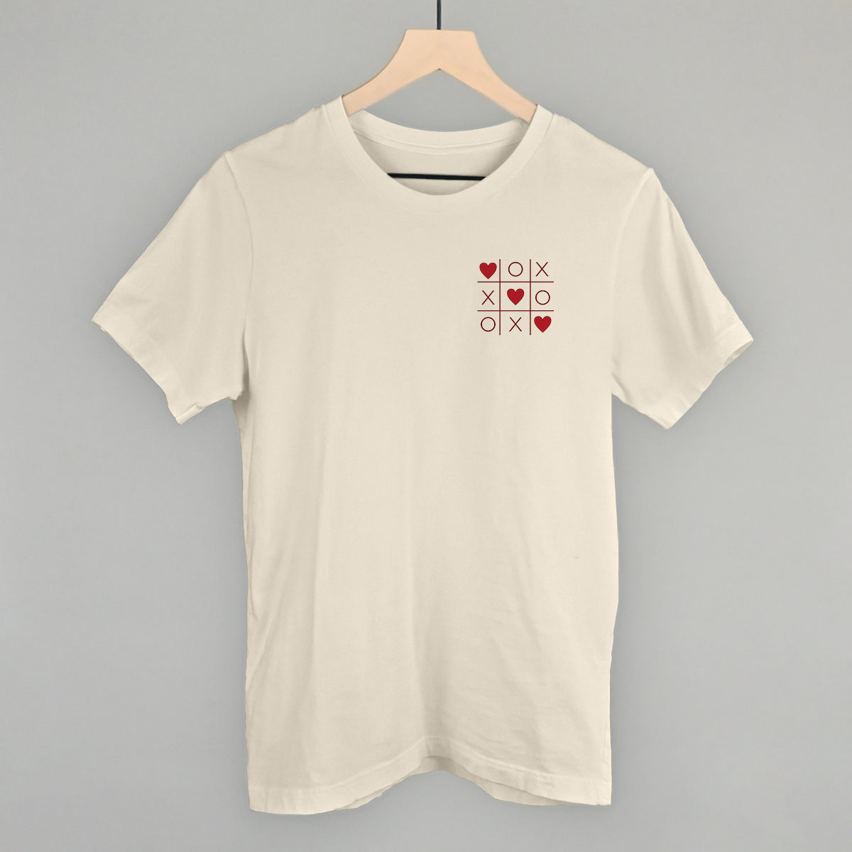 Tic Tac Toe Hearts Valentine's graphic tee in Natural