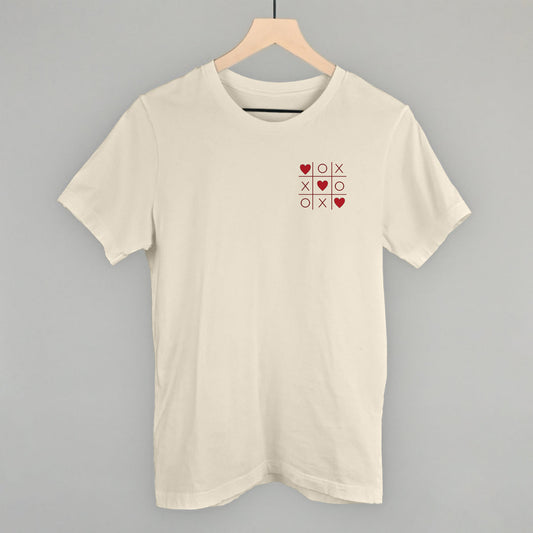 Tic Tac Toe Hearts Valentine's graphic tee in Natural