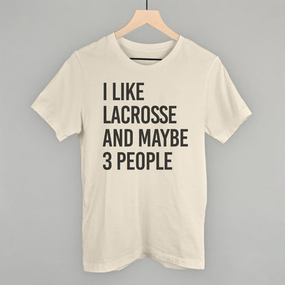 I Like Lacrosse and Maybe 3 People graphic tee in Natural