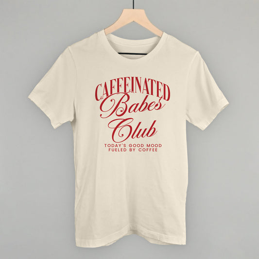 Caffeinated Babes Club graphic tee in Natural