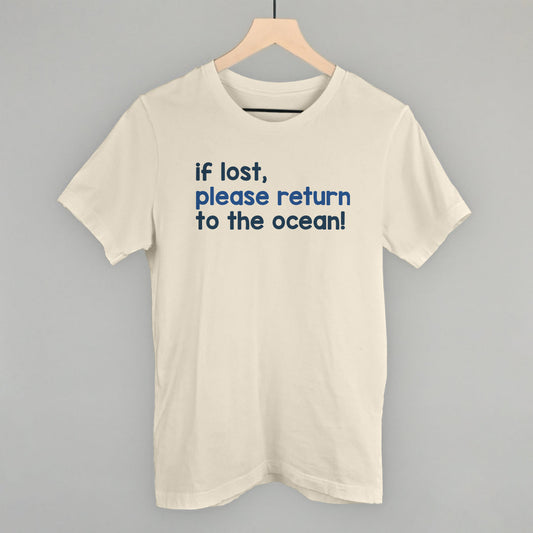 If Lost, Please Return To The Ocean Beach graphic tee in Natural