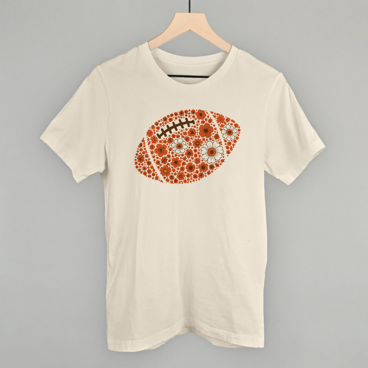 Floral Football Orange Funny T-Shirt in Natural – Ivy + Cloth