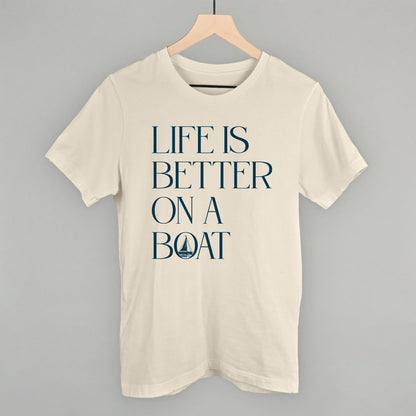 Life Is Better On A Boat graphic tee in Natural