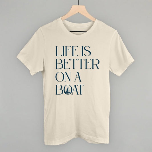 Life Is Better On A Boat graphic tee in Natural