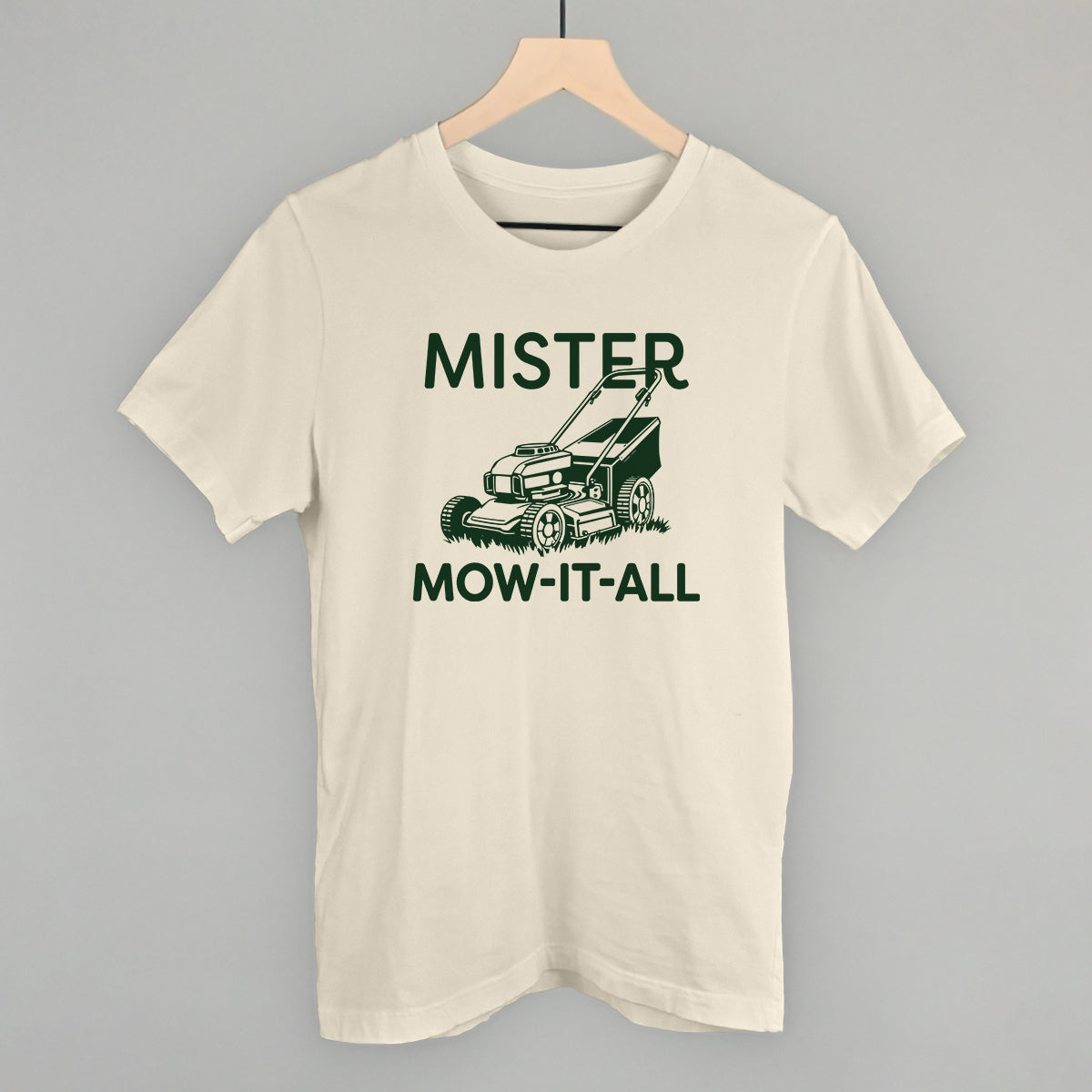 Mister Mow It All graphic tee in Natural