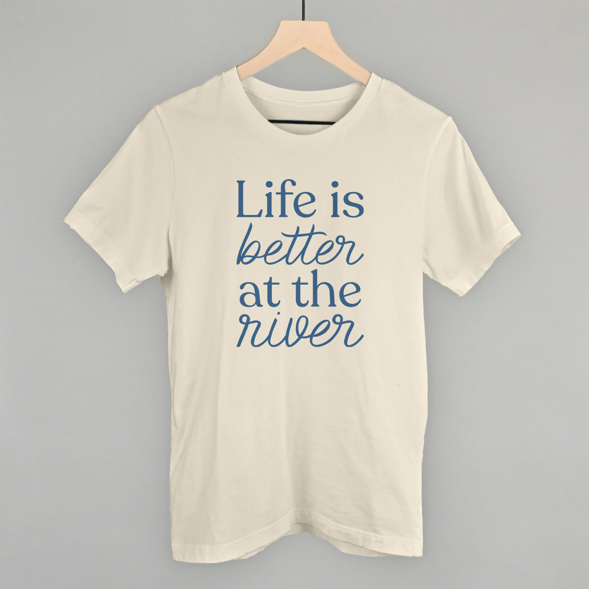 Life Is Better At The River graphic tee in Natural