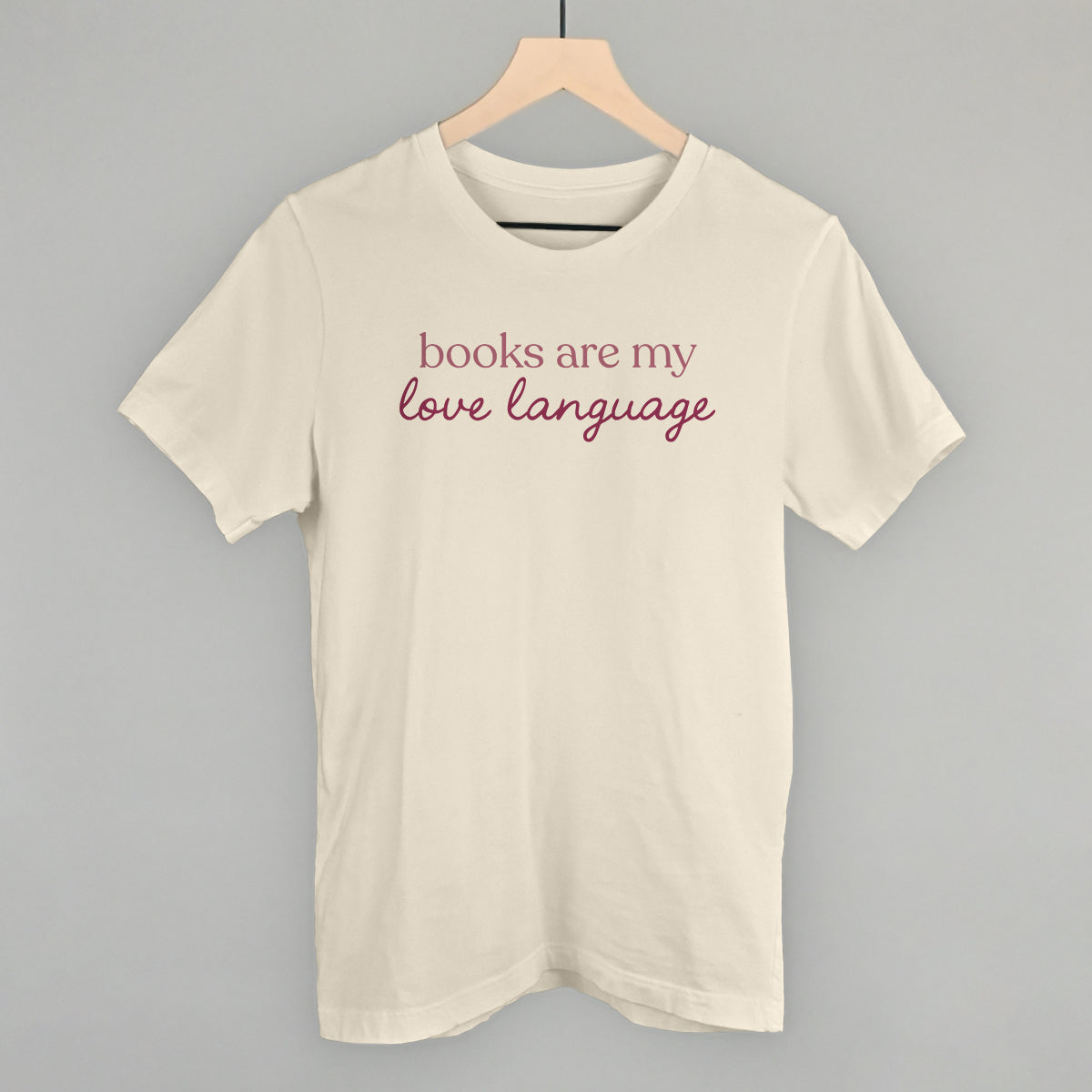 Books Are My Love Language graphic tee in Natural
