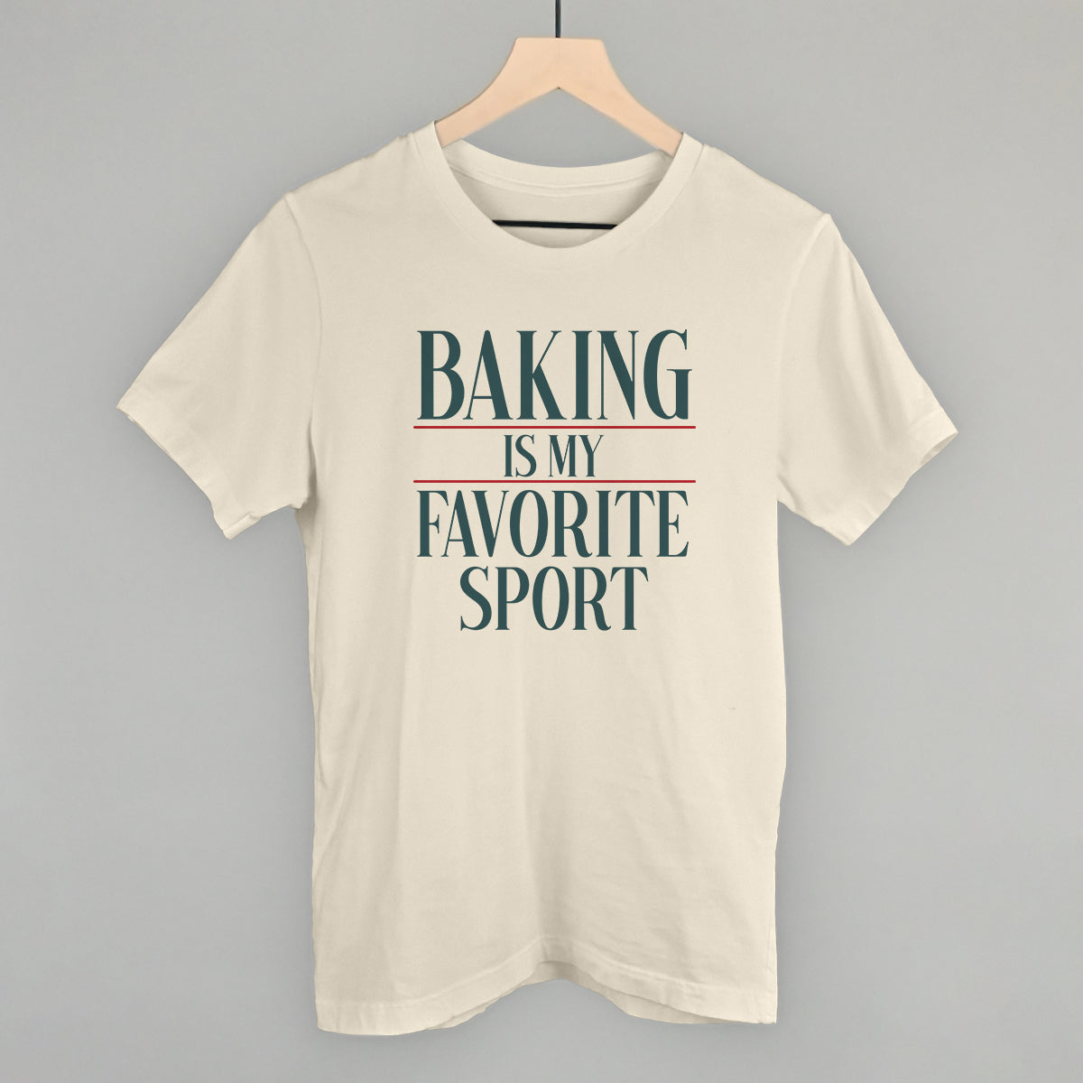 Baking Is My Favorite Sport graphic tee in Natural