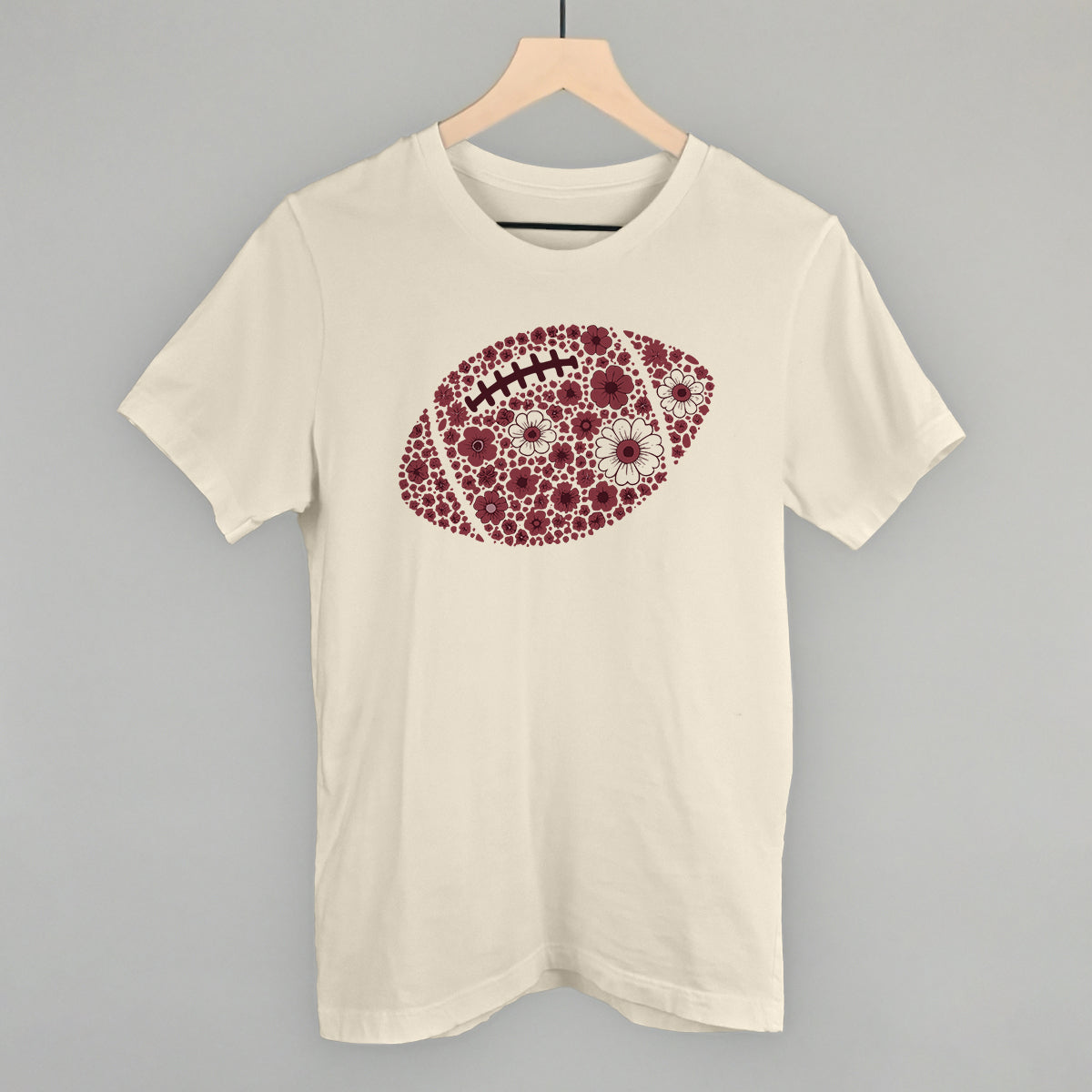 Floral Football Maroon Funny T-Shirt in Natural – Ivy + Cloth