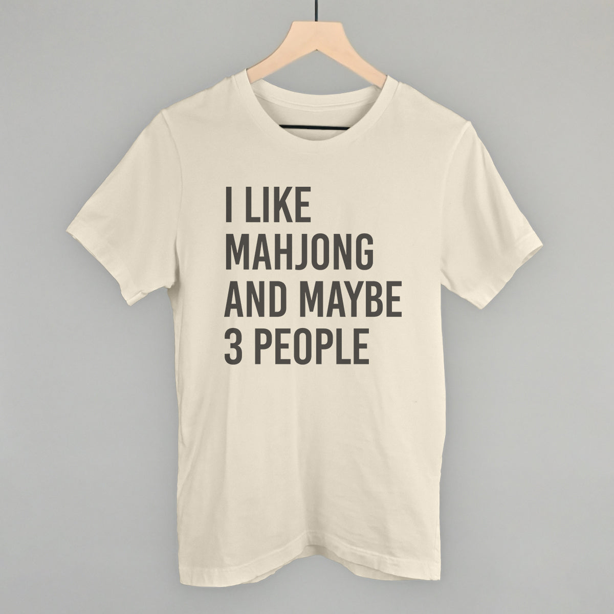 I Like Mahjong and Maybe 3 People graphic tee in Natural