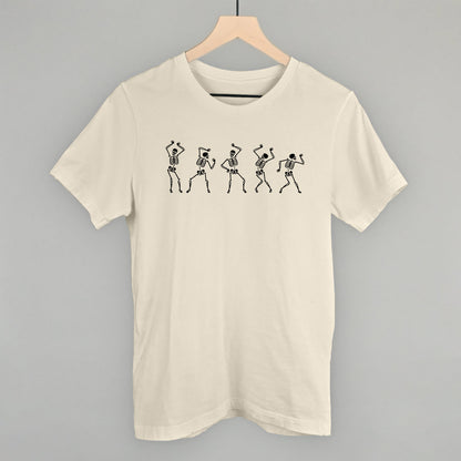 Dancing Skeletons Halloween graphic tee in Natural
