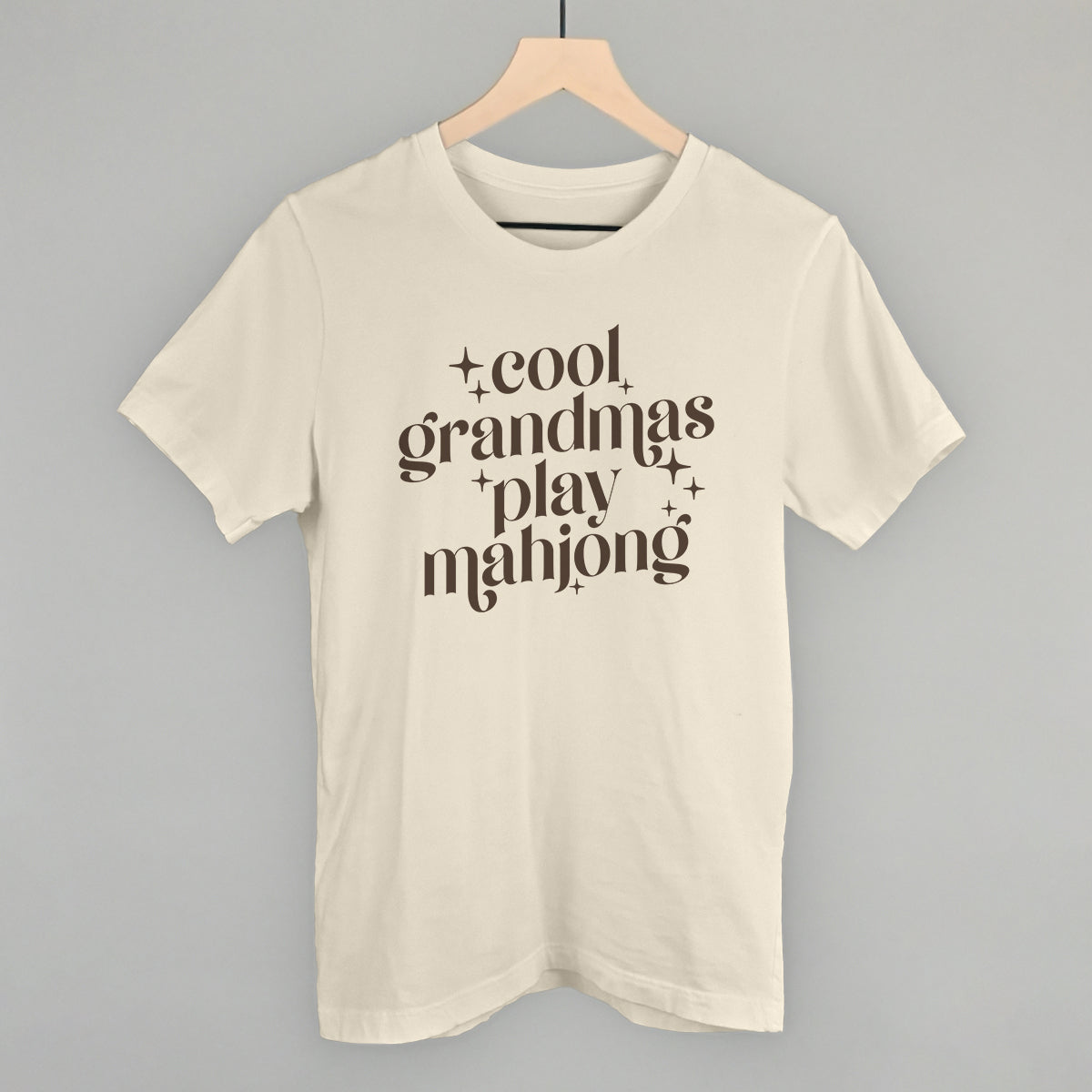 Cool Grandmas Play Mahjong graphic tee in Natural