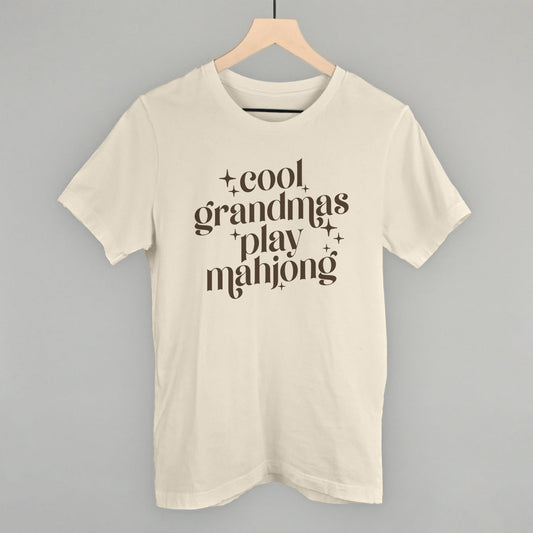 Cool Grandmas Play Mahjong graphic tee in Natural