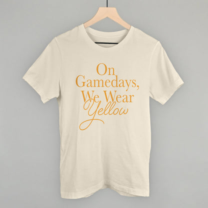 On Game Days We Wear Yellow Football graphic tee in Natural