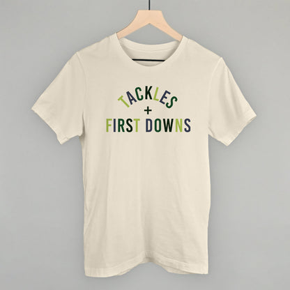Tackles and First Downs Football graphic tee in Natural