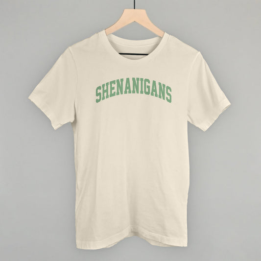 Shenanigans St. Patrick's Day graphic tee in Natural