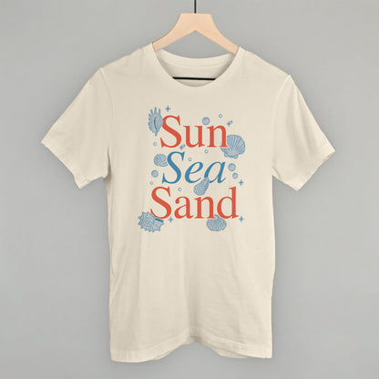 Sun Sea Sand Beach graphic tee in Natural
