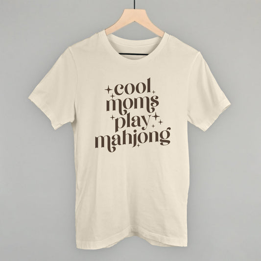 Cool Moms Play Mahjong graphic tee in Natural