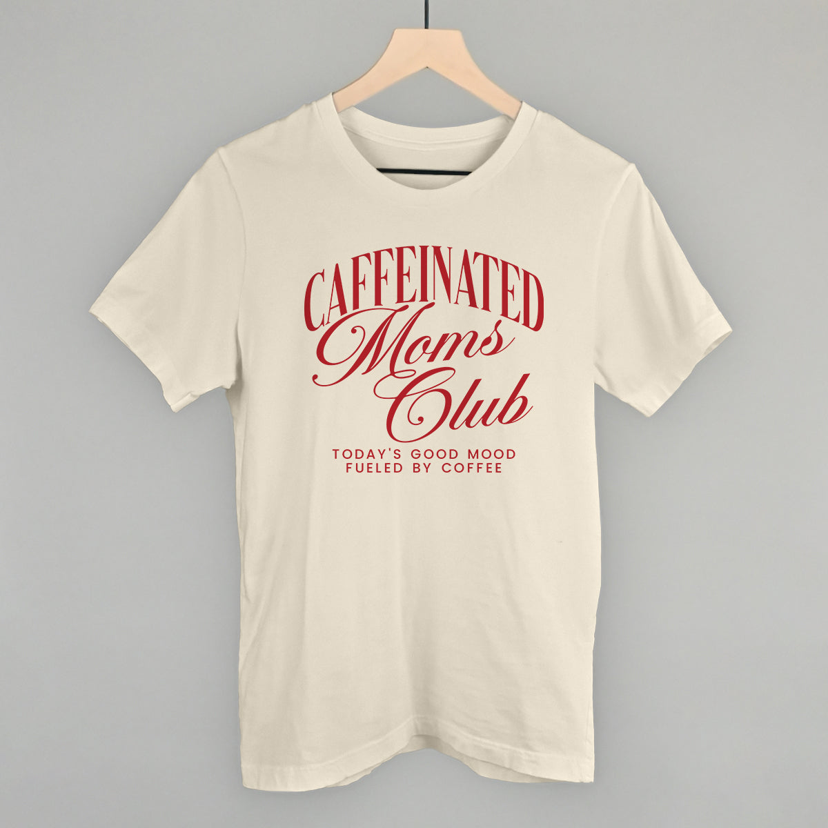 Caffeinated Moms Club graphic tee in Natural
