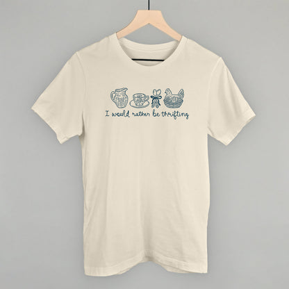 I Would Rather Be Thrifting graphic tee in Natural