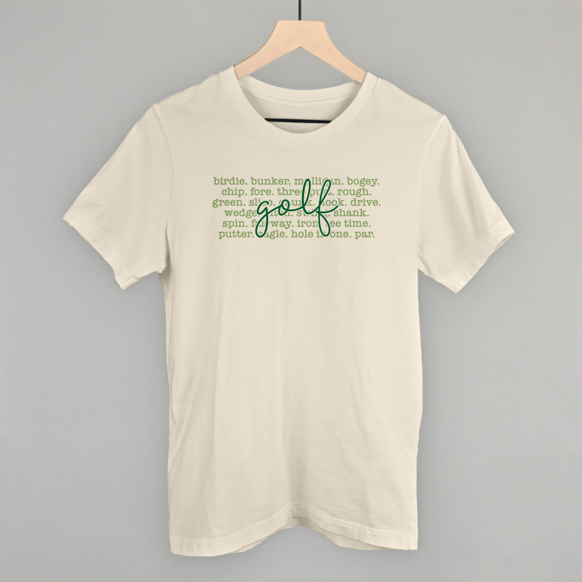 Golf Terms With Script Funny T-Shirt in Natural – Ivy + Cloth