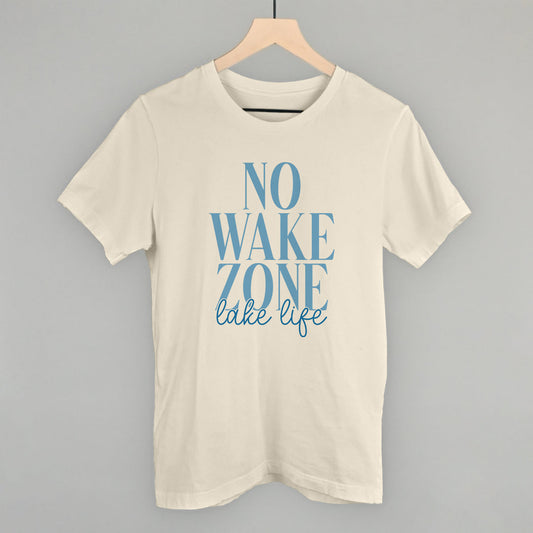 No Wake Zone Lake Life graphic tee in Natural