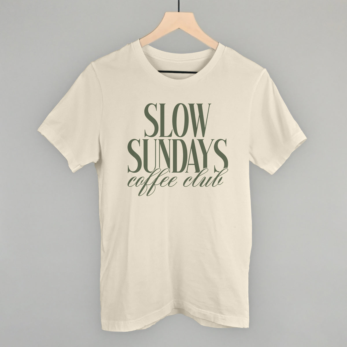 Slow Sundays Coffee Club graphic tee in Natural