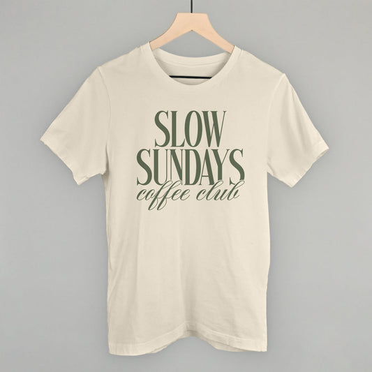 Slow Sundays Coffee Club graphic tee in Natural