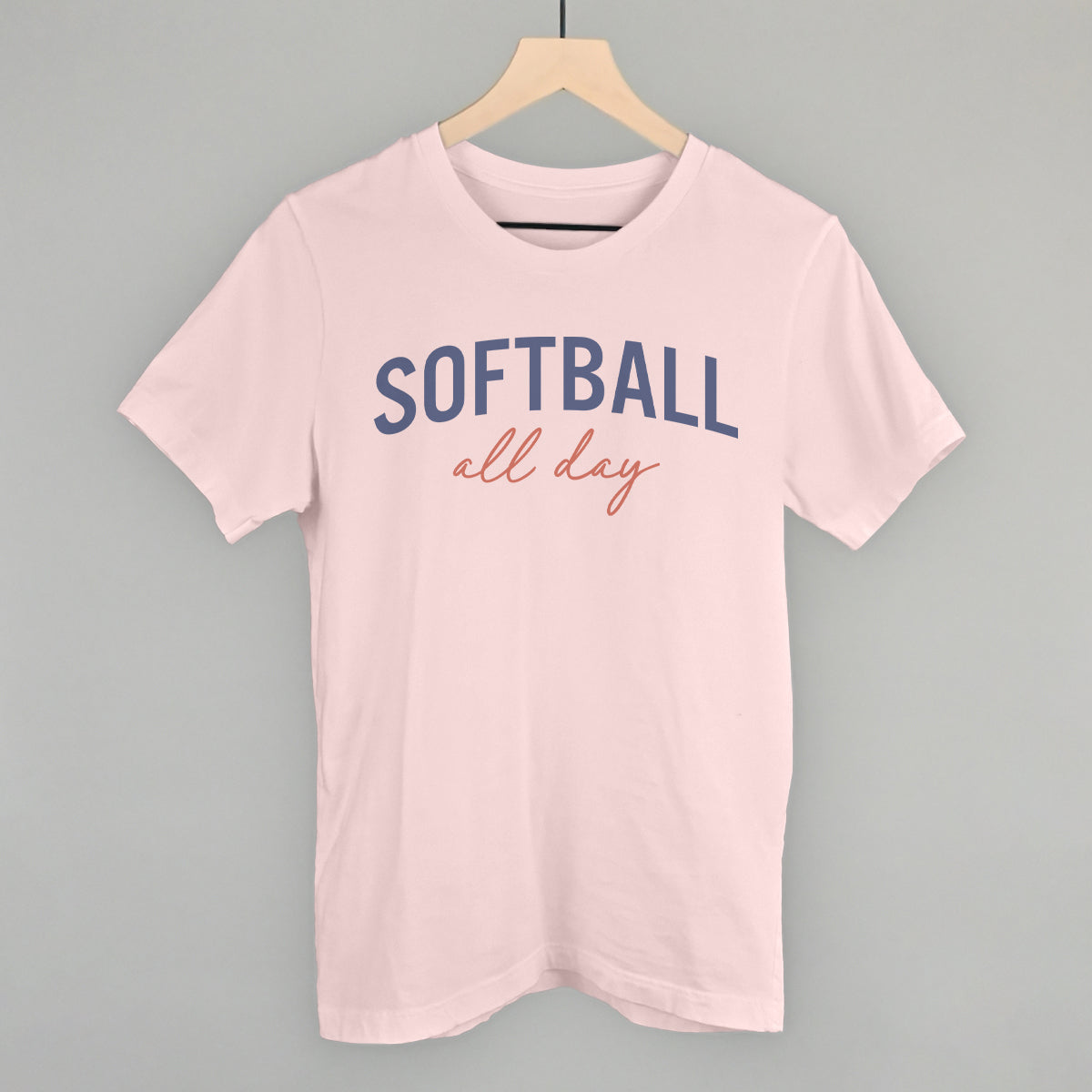 Softball All Day (Script) Funny T-Shirt in Soft Pink – Ivy + Cloth