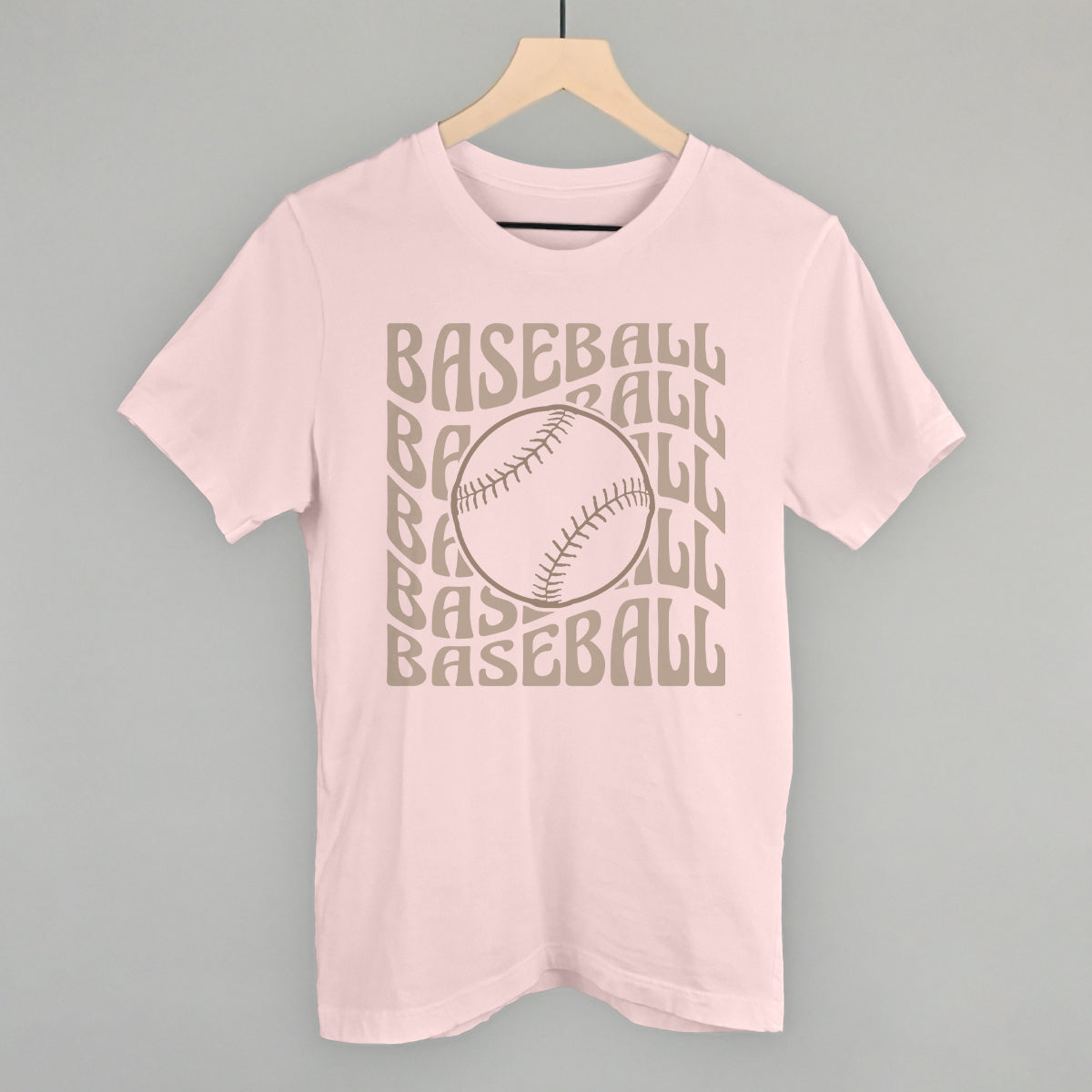 Baseball (Groovy Wave) Funny T-Shirt in Soft Pink – Ivy + Cloth