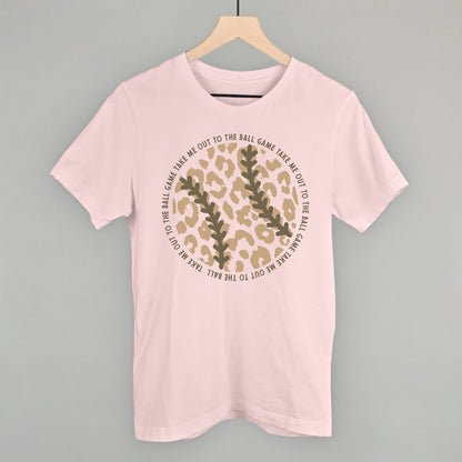 Take Me Out To The Ball Game (Leopard Baseball) Funny T-Shirt in Soft Pink – Ivy + Cloth