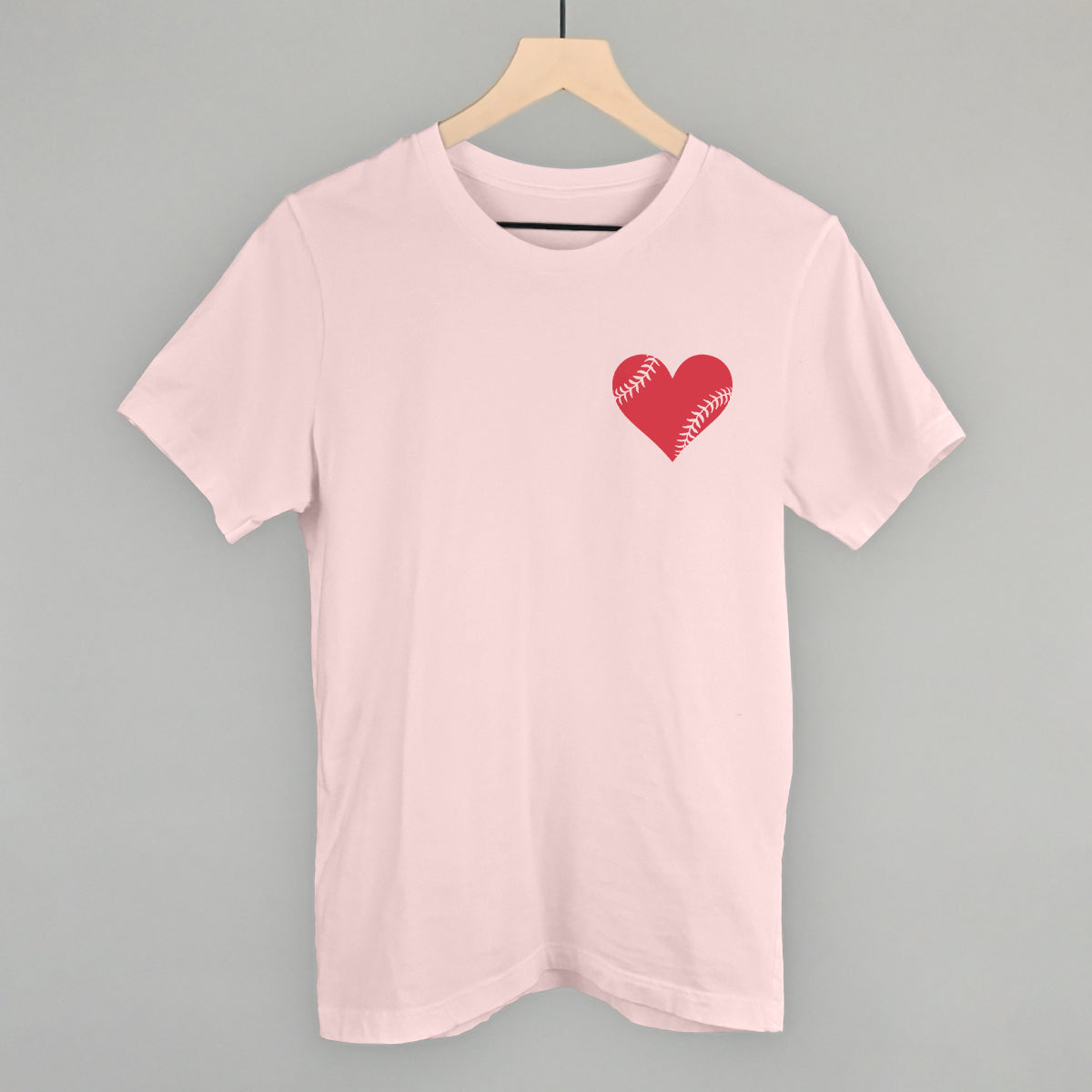 Baseball Heart (Left Chest) Funny T-Shirt in Soft Pink – Ivy + Cloth