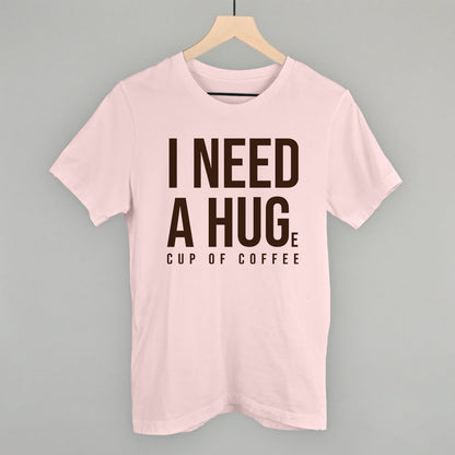 I Need A Hug (Coffee) graphic tee in Soft Pink