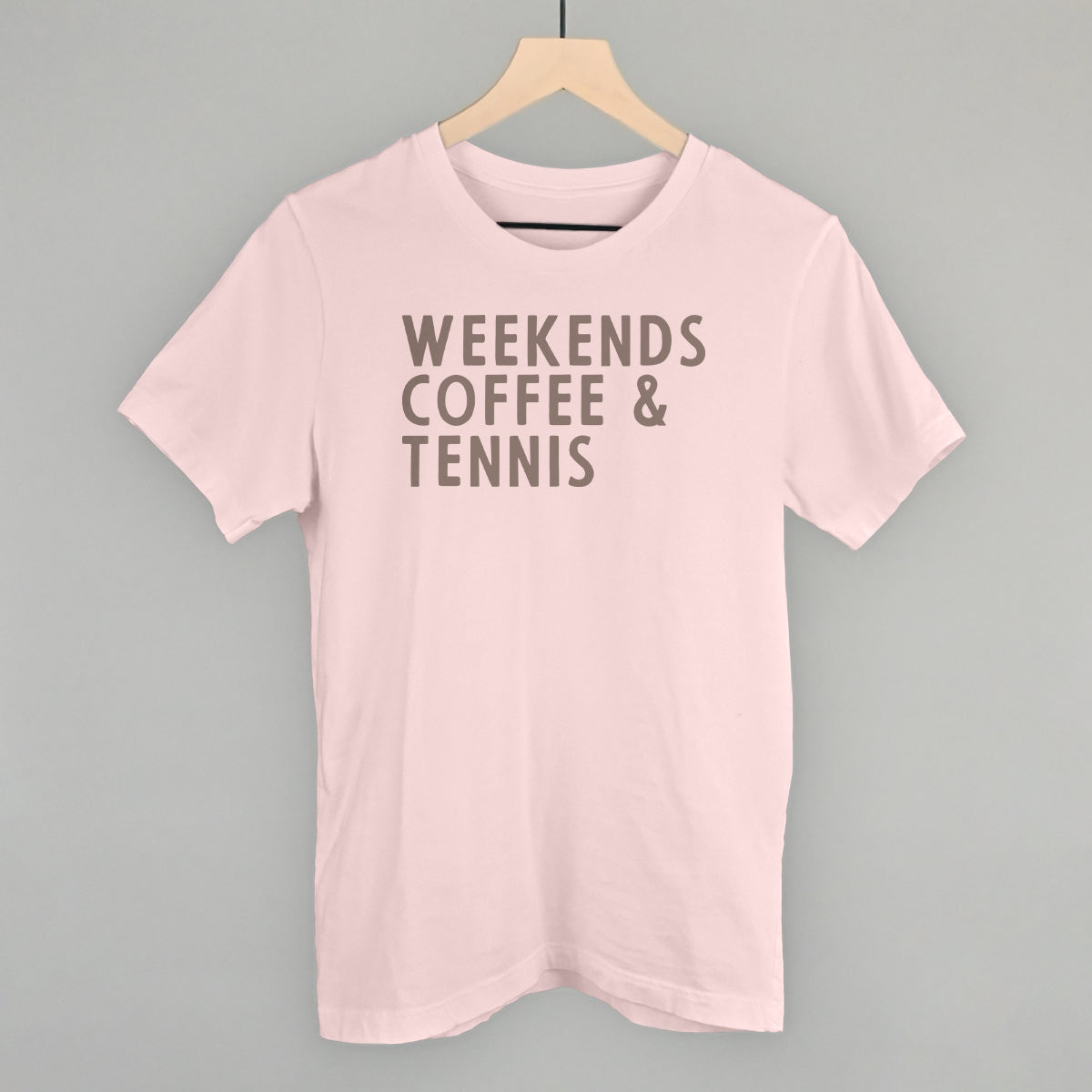 Weekends Coffee & Tennis Funny T-Shirt in Soft Pink – Ivy + Cloth