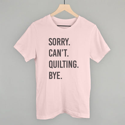 Sorry Can't Quilting Bye graphic tee in Soft Pink