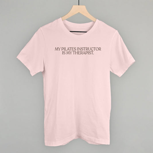 My Pilates Instructor Is My Therapist graphic tee in Soft Pink